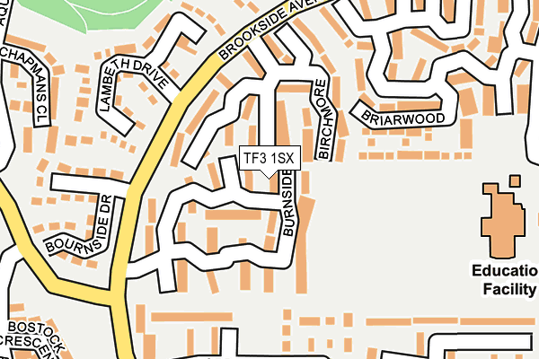 TF3 1SX map - OS OpenMap – Local (Ordnance Survey) TF3 1SX map - OS OpenMap – Local (Ordnance Survey)