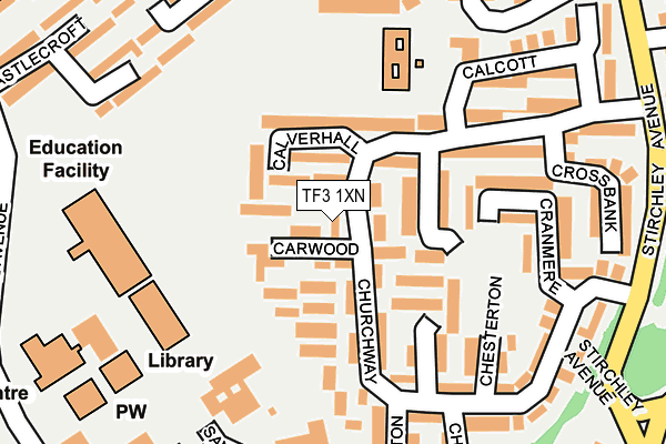 TF3 1XN map - OS OpenMap – Local (Ordnance Survey) TF3 1XN map - OS OpenMap – Local (Ordnance Survey)