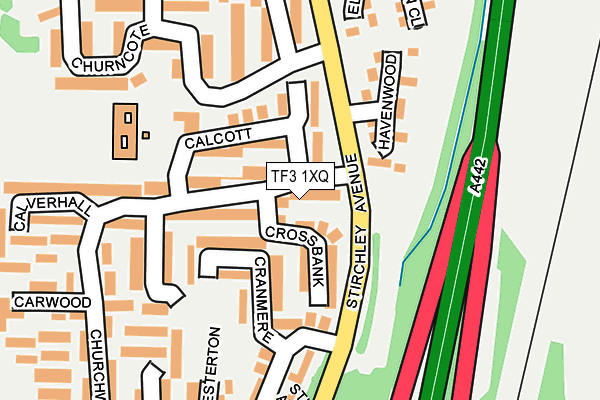 TF3 1XQ map - OS OpenMap – Local (Ordnance Survey) TF3 1XQ map - OS OpenMap – Local (Ordnance Survey)
