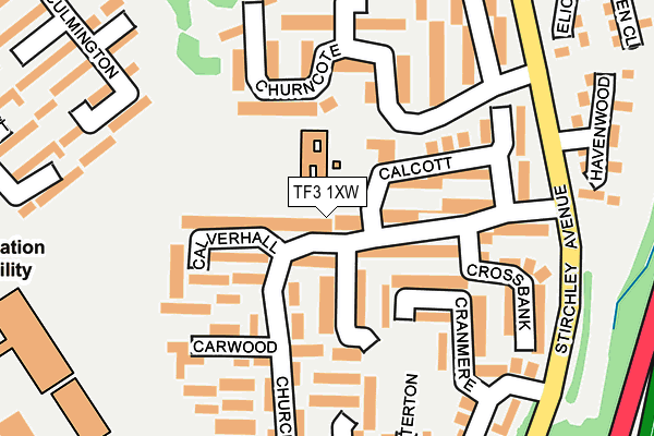 TF3 1XW map - OS OpenMap – Local (Ordnance Survey) TF3 1XW map - OS OpenMap – Local (Ordnance Survey)