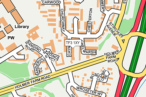 TF3 1XY map - OS OpenMap – Local (Ordnance Survey) TF3 1XY map - OS OpenMap – Local (Ordnance Survey)