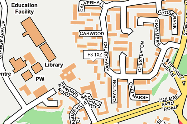 TF3 1XZ map - OS OpenMap – Local (Ordnance Survey) TF3 1XZ map - OS OpenMap – Local (Ordnance Survey)
