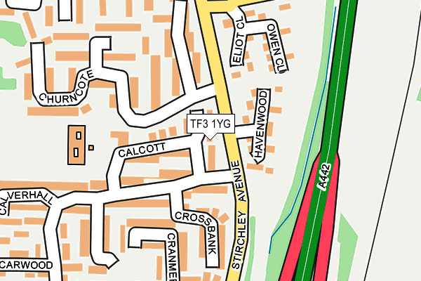 TF3 1YG map - OS OpenMap – Local (Ordnance Survey) TF3 1YG map - OS OpenMap – Local (Ordnance Survey)