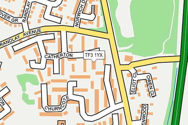 TF3 1YX map - OS OpenMap – Local (Ordnance Survey) TF3 1YX map - OS OpenMap – Local (Ordnance Survey)