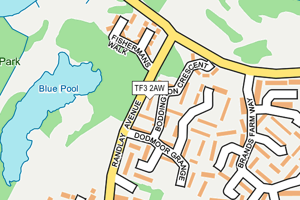 TF3 2AW map - OS OpenMap – Local (Ordnance Survey) TF3 2AW map - OS OpenMap – Local (Ordnance Survey)