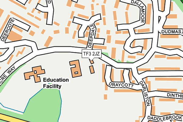 TF3 2JZ map - OS OpenMap – Local (Ordnance Survey) TF3 2JZ map - OS OpenMap – Local (Ordnance Survey)