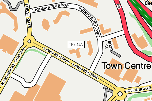 TF3 4JA map - OS OpenMap – Local (Ordnance Survey) TF3 4JA map - OS OpenMap – Local (Ordnance Survey)