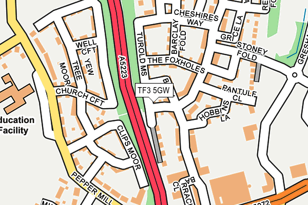 TF3 5GW map - OS OpenMap – Local (Ordnance Survey) TF3 5GW map - OS OpenMap – Local (Ordnance Survey)