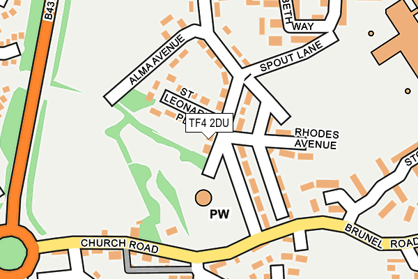 TF4 2DU map - OS OpenMap – Local (Ordnance Survey) TF4 2DU map - OS OpenMap – Local (Ordnance Survey)