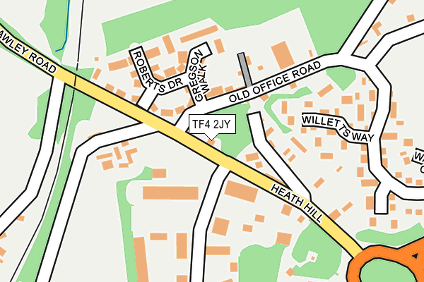 TF4 2JY map - OS OpenMap – Local (Ordnance Survey) TF4 2JY map - OS OpenMap – Local (Ordnance Survey)