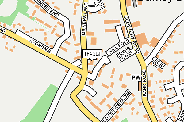 TF4 2LJ map - OS OpenMap – Local (Ordnance Survey) TF4 2LJ map - OS OpenMap – Local (Ordnance Survey)