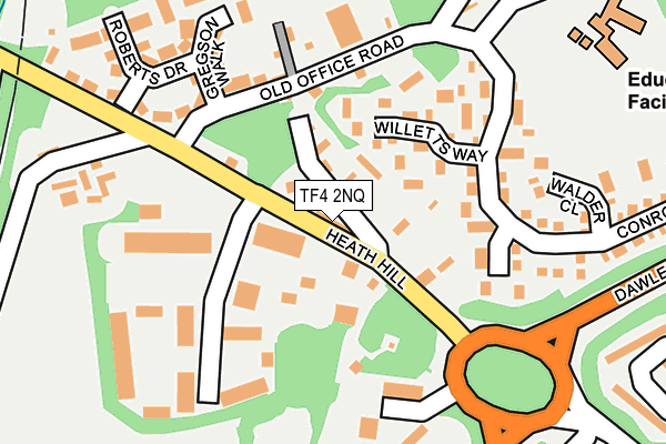 TF4 2NQ map - OS OpenMap – Local (Ordnance Survey) TF4 2NQ map - OS OpenMap – Local (Ordnance Survey)