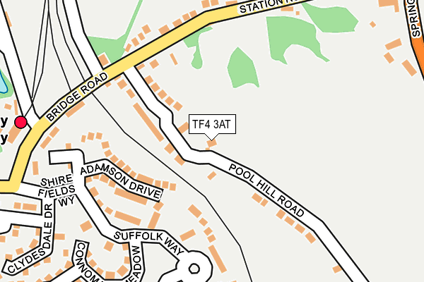TF4 3AT map - OS OpenMap – Local (Ordnance Survey) TF4 3AT map - OS OpenMap – Local (Ordnance Survey)