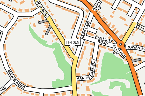 TF4 3LN map - OS OpenMap – Local (Ordnance Survey) TF4 3LN map - OS OpenMap – Local (Ordnance Survey)