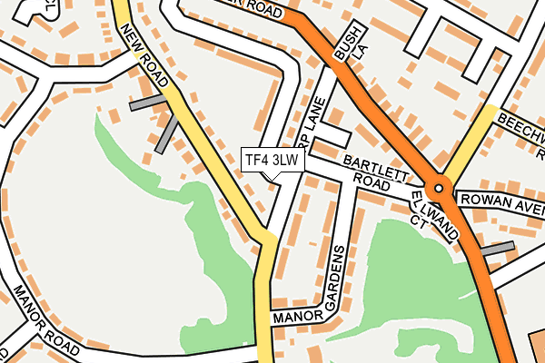 TF4 3LW map - OS OpenMap – Local (Ordnance Survey) TF4 3LW map - OS OpenMap – Local (Ordnance Survey)