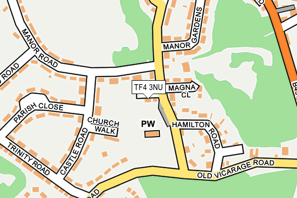 TF4 3NU map - OS OpenMap – Local (Ordnance Survey) TF4 3NU map - OS OpenMap – Local (Ordnance Survey)