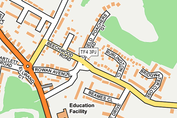 TF4 3PJ map - OS OpenMap – Local (Ordnance Survey) TF4 3PJ map - OS OpenMap – Local (Ordnance Survey)