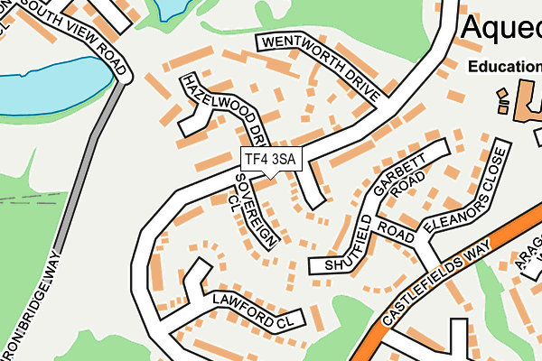 TF4 3SA map - OS OpenMap – Local (Ordnance Survey) TF4 3SA map - OS OpenMap – Local (Ordnance Survey)