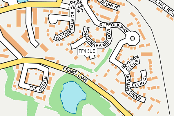 TF4 3UE map - OS OpenMap – Local (Ordnance Survey) TF4 3UE map - OS OpenMap – Local (Ordnance Survey)