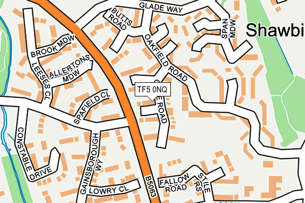 TF5 0NQ map - OS OpenMap – Local (Ordnance Survey) TF5 0NQ map - OS OpenMap – Local (Ordnance Survey)
