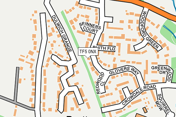 TF5 0NX map - OS OpenMap – Local (Ordnance Survey) TF5 0NX map - OS OpenMap – Local (Ordnance Survey)