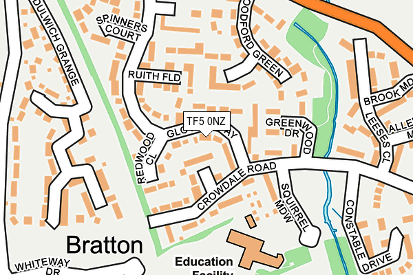 TF5 0NZ map - OS OpenMap – Local (Ordnance Survey) TF5 0NZ map - OS OpenMap – Local (Ordnance Survey)