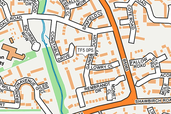TF5 0PS map - OS OpenMap – Local (Ordnance Survey) TF5 0PS map - OS OpenMap – Local (Ordnance Survey)