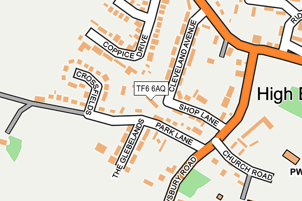 TF6 6AQ map - OS OpenMap – Local (Ordnance Survey) TF6 6AQ map - OS OpenMap – Local (Ordnance Survey)