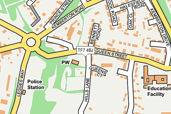 TF7 4BJ map - OS OpenMap – Local (Ordnance Survey) TF7 4BJ map - OS OpenMap – Local (Ordnance Survey)