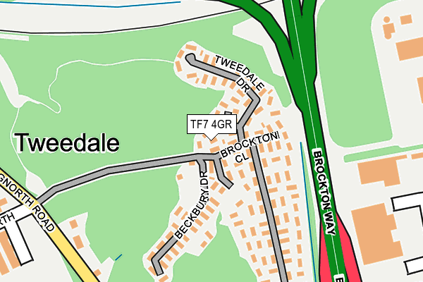 TF7 4GR map - OS OpenMap – Local (Ordnance Survey) TF7 4GR map - OS OpenMap – Local (Ordnance Survey)