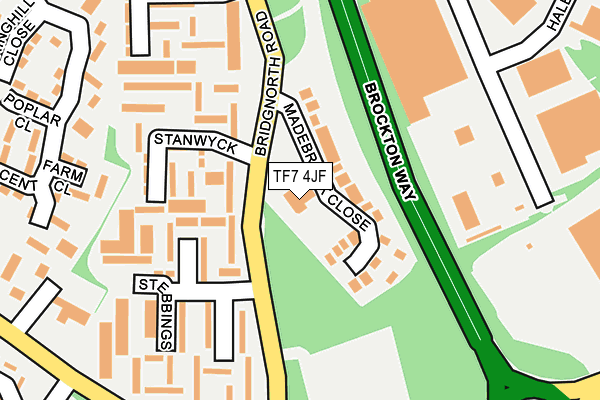 TF7 4JF map - OS OpenMap – Local (Ordnance Survey) TF7 4JF map - OS OpenMap – Local (Ordnance Survey)