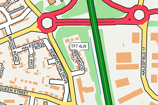 TF7 4LW map - OS OpenMap – Local (Ordnance Survey) TF7 4LW map - OS OpenMap – Local (Ordnance Survey)