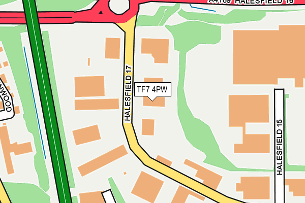 TF7 4PW map - OS OpenMap – Local (Ordnance Survey) TF7 4PW map - OS OpenMap – Local (Ordnance Survey)