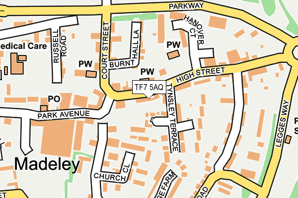 TF7 5AQ map - OS OpenMap – Local (Ordnance Survey)
