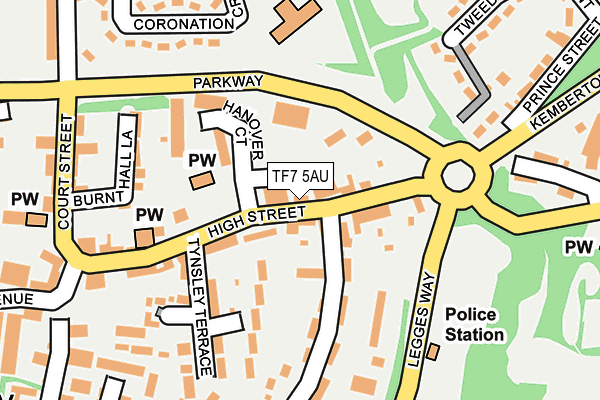 TF7 5AU map - OS OpenMap – Local (Ordnance Survey) TF7 5AU map - OS OpenMap – Local (Ordnance Survey)