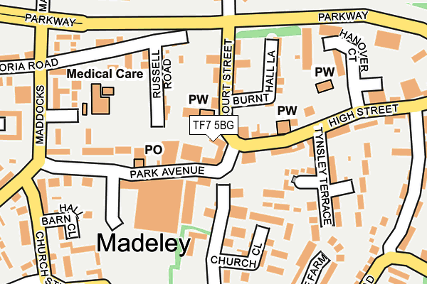 TF7 5BG map - OS OpenMap – Local (Ordnance Survey) TF7 5BG map - OS OpenMap – Local (Ordnance Survey)