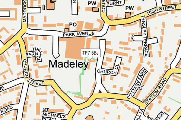 TF7 5BJ map - OS OpenMap – Local (Ordnance Survey) TF7 5BJ map - OS OpenMap – Local (Ordnance Survey)