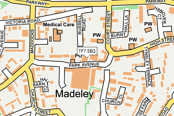 TF7 5BQ map - OS OpenMap – Local (Ordnance Survey) TF7 5BQ map - OS OpenMap – Local (Ordnance Survey)