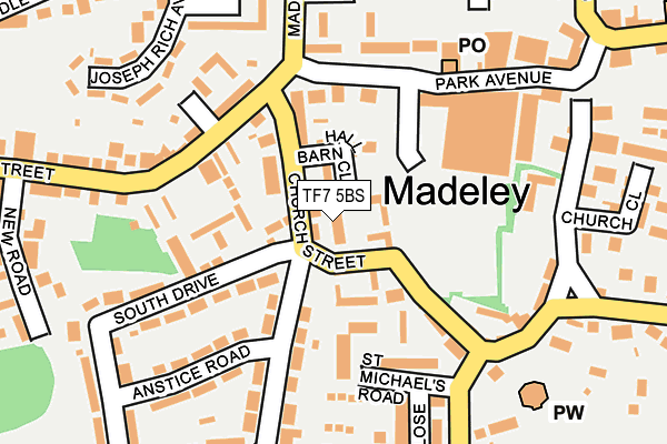 TF7 5BS map - OS OpenMap – Local (Ordnance Survey) TF7 5BS map - OS OpenMap – Local (Ordnance Survey)