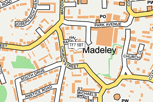 TF7 5BT map - OS OpenMap – Local (Ordnance Survey) TF7 5BT map - OS OpenMap – Local (Ordnance Survey)
