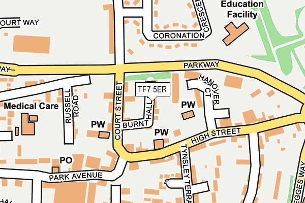 TF7 5ER map - OS OpenMap – Local (Ordnance Survey) TF7 5ER map - OS OpenMap – Local (Ordnance Survey)
