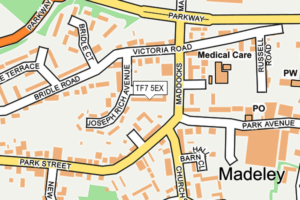 TF7 5EX map - OS OpenMap – Local (Ordnance Survey) TF7 5EX map - OS OpenMap – Local (Ordnance Survey)