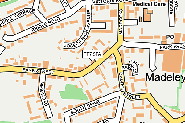 TF7 5FA map - OS OpenMap – Local (Ordnance Survey) TF7 5FA map - OS OpenMap – Local (Ordnance Survey)