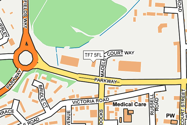 TF7 5FL map - OS OpenMap – Local (Ordnance Survey) TF7 5FL map - OS OpenMap – Local (Ordnance Survey)