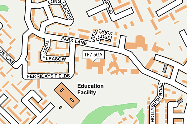 TF7 5GA map - OS OpenMap – Local (Ordnance Survey) TF7 5GA map - OS OpenMap – Local (Ordnance Survey)