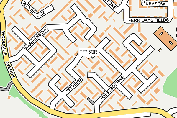 TF7 5QR map - OS OpenMap – Local (Ordnance Survey) TF7 5QR map - OS OpenMap – Local (Ordnance Survey)