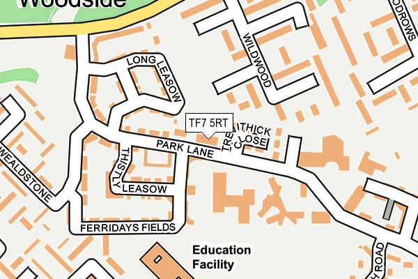 TF7 5RT map - OS OpenMap – Local (Ordnance Survey) TF7 5RT map - OS OpenMap – Local (Ordnance Survey)