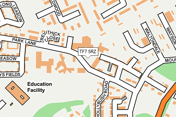 TF7 5RZ map - OS OpenMap – Local (Ordnance Survey) TF7 5RZ map - OS OpenMap – Local (Ordnance Survey)