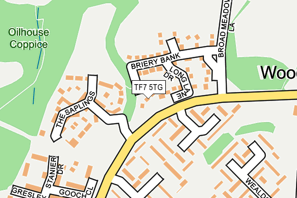 TF7 5TG map - OS OpenMap – Local (Ordnance Survey) TF7 5TG map - OS OpenMap – Local (Ordnance Survey)