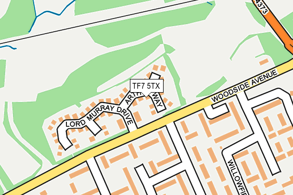 TF7 5TX map - OS OpenMap – Local (Ordnance Survey) TF7 5TX map - OS OpenMap – Local (Ordnance Survey)